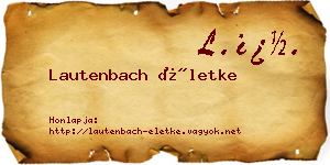 Lautenbach Életke névjegykártya